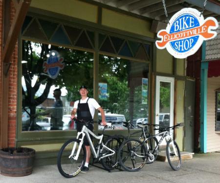 DENNIS BALDWIN at ELLICOTTVILLE BIKE SHOP