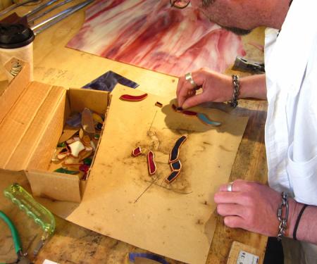 Mat Snyder working on some glass art